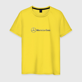Мужская футболка хлопок с принтом Mercedes benz logo grey в Екатеринбурге, 100% хлопок | прямой крой, круглый вырез горловины, длина до линии бедер, слегка спущенное плечо. | 