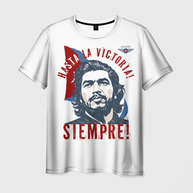 Мужская футболка 3D с принтом Че Гевара   идти до победы в Кировске, 100% полиэфир | прямой крой, круглый вырез горловины, длина до линии бедер | Тематика изображения на принте: 