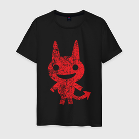 Мужская футболка хлопок с принтом Красный дьяволёнок в Белгороде, 100% хлопок | прямой крой, круглый вырез горловины, длина до линии бедер, слегка спущенное плечо. | Тематика изображения на принте: 