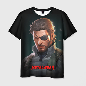 Мужская футболка 3D с принтом Веном Снейк из  игры Metal gear в Екатеринбурге, 100% полиэфир | прямой крой, круглый вырез горловины, длина до линии бедер | 