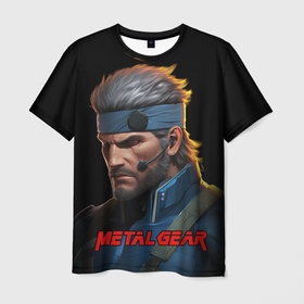 Мужская футболка 3D с принтом Веном   Снейк  из игры  Metal   gear в Кировске, 100% полиэфир | прямой крой, круглый вырез горловины, длина до линии бедер | Тематика изображения на принте: 