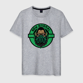 Мужская футболка хлопок с принтом Новый нормальный обезьян в Белгороде, 100% хлопок | прямой крой, круглый вырез горловины, длина до линии бедер, слегка спущенное плечо. | 