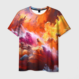 Мужская футболка 3D с принтом Разноцветный ураган в Петрозаводске, 100% полиэфир | прямой крой, круглый вырез горловины, длина до линии бедер | 