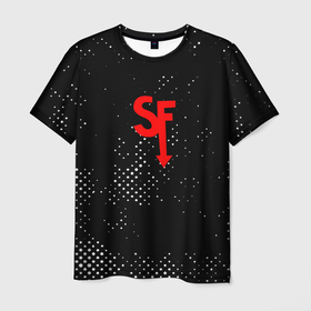 Мужская футболка 3D с принтом Салли фейс текстура точки в Санкт-Петербурге, 100% полиэфир | прямой крой, круглый вырез горловины, длина до линии бедер | Тематика изображения на принте: 