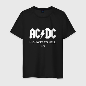 Мужская футболка хлопок с принтом AC DC   Highway to hell 1979 в Курске, 100% хлопок | прямой крой, круглый вырез горловины, длина до линии бедер, слегка спущенное плечо. | 