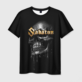 Мужская футболка 3D с принтом Sabaton   rock group в Новосибирске, 100% полиэфир | прямой крой, круглый вырез горловины, длина до линии бедер | 