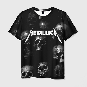 Мужская футболка 3D с принтом Metallica   logo rock group в Белгороде, 100% полиэфир | прямой крой, круглый вырез горловины, длина до линии бедер | Тематика изображения на принте: 