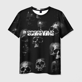 Мужская футболка 3D с принтом Scorpions logo rock group в Новосибирске, 100% полиэфир | прямой крой, круглый вырез горловины, длина до линии бедер | Тематика изображения на принте: 