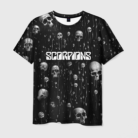 Мужская футболка 3D с принтом Scorpions rock group в Новосибирске, 100% полиэфир | прямой крой, круглый вырез горловины, длина до линии бедер | Тематика изображения на принте: 