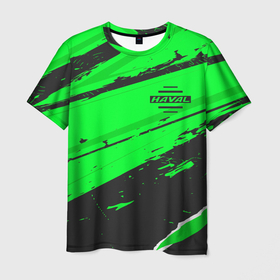 Мужская футболка 3D с принтом Haval sport green в Санкт-Петербурге, 100% полиэфир | прямой крой, круглый вырез горловины, длина до линии бедер | 