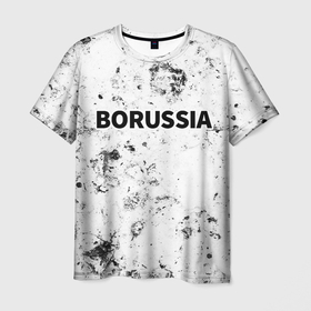 Мужская футболка 3D с принтом Borussia dirty ice , 100% полиэфир | прямой крой, круглый вырез горловины, длина до линии бедер | 