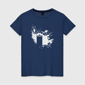 Женская футболка хлопок с принтом Tardis splash в Петрозаводске, 100% хлопок | прямой крой, круглый вырез горловины, длина до линии бедер, слегка спущенное плечо | Тематика изображения на принте: 