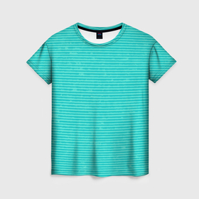 Женская футболка 3D с принтом Ментоловый текстурированный в полоску в Тюмени, 100% полиэфир ( синтетическое хлопкоподобное полотно) | прямой крой, круглый вырез горловины, длина до линии бедер | 