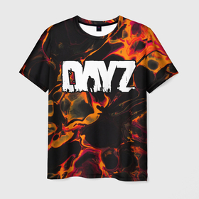 Мужская футболка 3D с принтом DayZ red lava , 100% полиэфир | прямой крой, круглый вырез горловины, длина до линии бедер | Тематика изображения на принте: 
