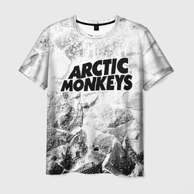 Мужская футболка 3D с принтом Arctic Monkeys white graphite в Кировске, 100% полиэфир | прямой крой, круглый вырез горловины, длина до линии бедер | Тематика изображения на принте: 