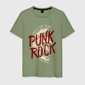 Мужская футболка хлопок с принтом Панк рок анархия в Кировске, 100% хлопок | прямой крой, круглый вырез горловины, длина до линии бедер, слегка спущенное плечо. | 