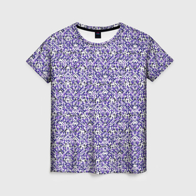 Женская футболка 3D с принтом Нежный узор светлый фиолетовый в Екатеринбурге, 100% полиэфир ( синтетическое хлопкоподобное полотно) | прямой крой, круглый вырез горловины, длина до линии бедер | 