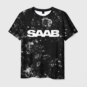Мужская футболка 3D с принтом Saab black ice в Екатеринбурге, 100% полиэфир | прямой крой, круглый вырез горловины, длина до линии бедер | Тематика изображения на принте: 
