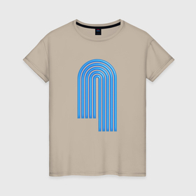Женская футболка хлопок с принтом Голубой орнамент , 100% хлопок | прямой крой, круглый вырез горловины, длина до линии бедер, слегка спущенное плечо | 
