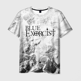 Мужская футболка 3D с принтом Blue Exorcist white graphite в Белгороде, 100% полиэфир | прямой крой, круглый вырез горловины, длина до линии бедер | Тематика изображения на принте: 