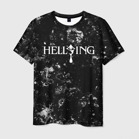 Мужская футболка 3D с принтом Hellsing black ice в Курске, 100% полиэфир | прямой крой, круглый вырез горловины, длина до линии бедер | Тематика изображения на принте: 