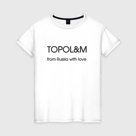 Женская футболка хлопок с принтом Тополь   м   ракета в Петрозаводске, 100% хлопок | прямой крой, круглый вырез горловины, длина до линии бедер, слегка спущенное плечо | 