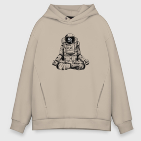 Мужское худи Oversize хлопок с принтом Космо Нирвана в Ухте, френч-терри — 70% хлопок, 30% полиэстер. Мягкий теплый начес внутри —100% хлопок | боковые карманы, эластичные манжеты и нижняя кромка, капюшон на магнитной кнопке | 