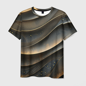 Мужская футболка 3D с принтом Лакшери текстура с узорами в Тюмени, 100% полиэфир | прямой крой, круглый вырез горловины, длина до линии бедер | 