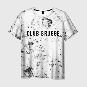 Мужская футболка 3D с принтом Club Brugge dirty ice в Новосибирске, 100% полиэфир | прямой крой, круглый вырез горловины, длина до линии бедер | 