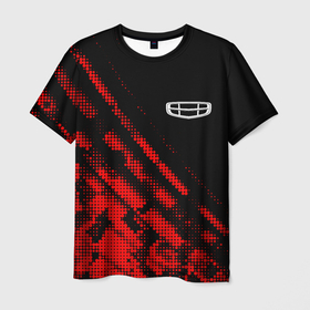 Мужская футболка 3D с принтом Geely sport grunge , 100% полиэфир | прямой крой, круглый вырез горловины, длина до линии бедер | Тематика изображения на принте: 