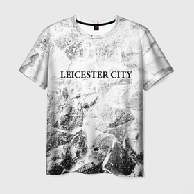 Мужская футболка 3D с принтом Leicester City white graphite в Тюмени, 100% полиэфир | прямой крой, круглый вырез горловины, длина до линии бедер | 
