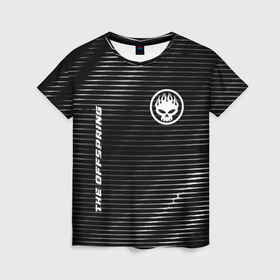 Женская футболка 3D с принтом The Offspring metal rock lines в Курске, 100% полиэфир ( синтетическое хлопкоподобное полотно) | прямой крой, круглый вырез горловины, длина до линии бедер | 