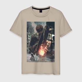 Мужская футболка хлопок с принтом Ван Пис Санджи пират в Санкт-Петербурге, 100% хлопок | прямой крой, круглый вырез горловины, длина до линии бедер, слегка спущенное плечо. | 
