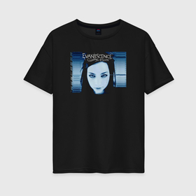 Женская футболка хлопок Oversize с принтом Evanescence rock в Курске, 100% хлопок | свободный крой, круглый ворот, спущенный рукав, длина до линии бедер
 | 