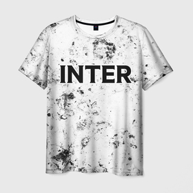 Мужская футболка 3D с принтом Inter dirty ice в Новосибирске, 100% полиэфир | прямой крой, круглый вырез горловины, длина до линии бедер | 