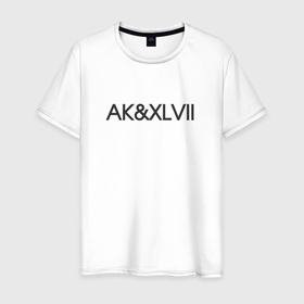 Мужская футболка хлопок с принтом Ак XLVII , 100% хлопок | прямой крой, круглый вырез горловины, длина до линии бедер, слегка спущенное плечо. | 