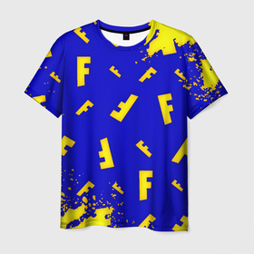 Мужская футболка 3D с принтом Fortnite краски неон в Кировске, 100% полиэфир | прямой крой, круглый вырез горловины, длина до линии бедер | 