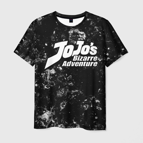 Мужская футболка 3D с принтом JoJo Bizarre Adventure black ice в Белгороде, 100% полиэфир | прямой крой, круглый вырез горловины, длина до линии бедер | Тематика изображения на принте: 