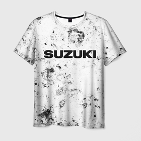 Мужская футболка 3D с принтом Suzuki dirty ice в Курске, 100% полиэфир | прямой крой, круглый вырез горловины, длина до линии бедер | 