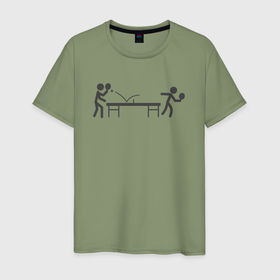 Мужская футболка хлопок с принтом Пинг понг теннис в Белгороде, 100% хлопок | прямой крой, круглый вырез горловины, длина до линии бедер, слегка спущенное плечо. | 
