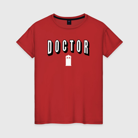 Женская футболка хлопок с принтом Doctor tardis в Петрозаводске, 100% хлопок | прямой крой, круглый вырез горловины, длина до линии бедер, слегка спущенное плечо | Тематика изображения на принте: 