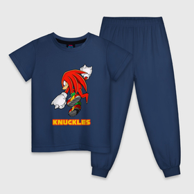 Детская пижама хлопок с принтом Knuckles ехидна из соника , 100% хлопок |  брюки и футболка прямого кроя, без карманов, на брюках мягкая резинка на поясе и по низу штанин
 | 