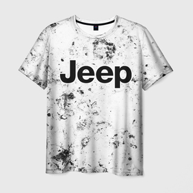 Мужская футболка 3D с принтом Jeep dirty ice в Тюмени, 100% полиэфир | прямой крой, круглый вырез горловины, длина до линии бедер | 