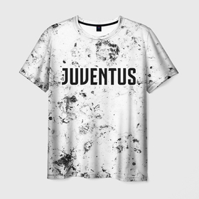 Мужская футболка 3D с принтом Juventus dirty ice в Новосибирске, 100% полиэфир | прямой крой, круглый вырез горловины, длина до линии бедер | 