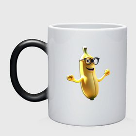 Кружка хамелеон с принтом Банан крут , керамика | меняет цвет при нагревании, емкость 330 мл | Тематика изображения на принте: 