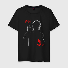 Мужская футболка хлопок с принтом Depeche Mode   Dave memento mori frontman в Тюмени, 100% хлопок | прямой крой, круглый вырез горловины, длина до линии бедер, слегка спущенное плечо. | 