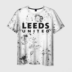 Мужская футболка 3D с принтом Leeds United dirty ice в Новосибирске, 100% полиэфир | прямой крой, круглый вырез горловины, длина до линии бедер | Тематика изображения на принте: 