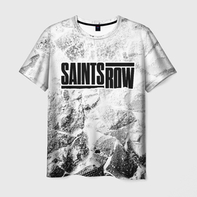 Мужская футболка 3D с принтом Saints Row white graphite в Петрозаводске, 100% полиэфир | прямой крой, круглый вырез горловины, длина до линии бедер | Тематика изображения на принте: 