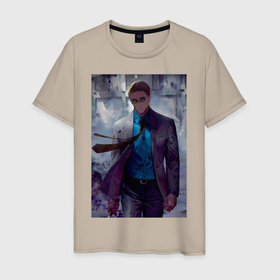 Мужская футболка хлопок с принтом Магическая битва Кэнто Нанами в Тюмени, 100% хлопок | прямой крой, круглый вырез горловины, длина до линии бедер, слегка спущенное плечо. | 