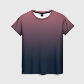 Женская футболка 3D с принтом Градиент тёмный розовый в синий в Петрозаводске, 100% полиэфир ( синтетическое хлопкоподобное полотно) | прямой крой, круглый вырез горловины, длина до линии бедер | 